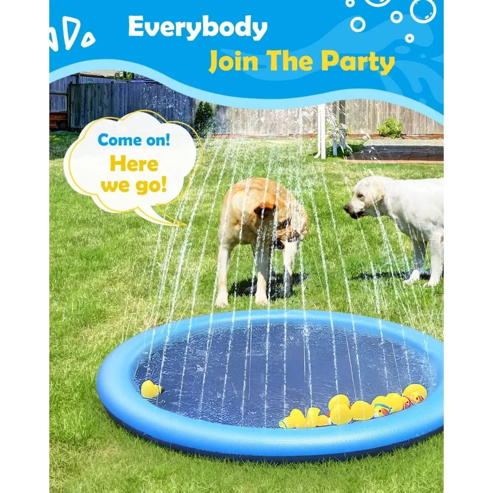 Dog Cool Toys Splash Pad for Dogs Anti-Slip Pool for Large Dogs Thickened Durable Outdoor Water Play Mat Summer Sprinkler Toy